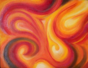 Small Orange Oil on Canvas board 8"x10"