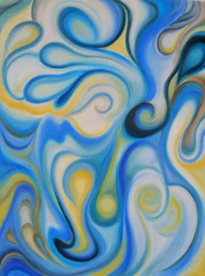 Blue swirls. Oil on Canvas 18"x24"
