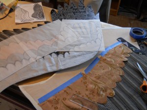 Tracing the feathers.