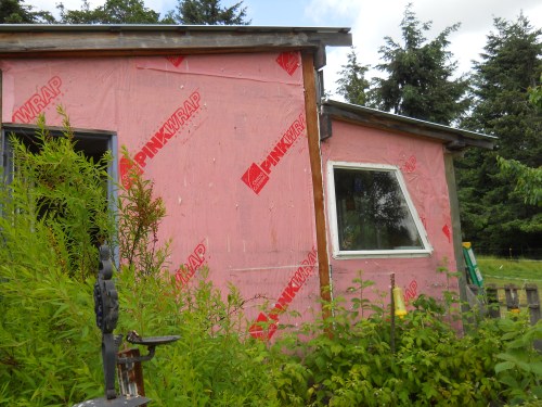 The old Tyvek was showing some signs of wear.