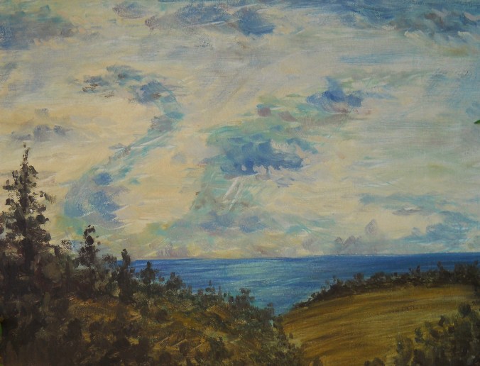 I can't remember when I did this dragon in the clouds... but I kinda like it!