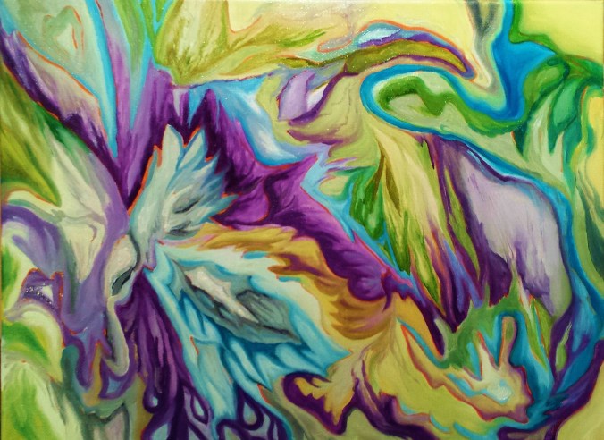 Fractal image of earth Oil on canvas 18 x 16