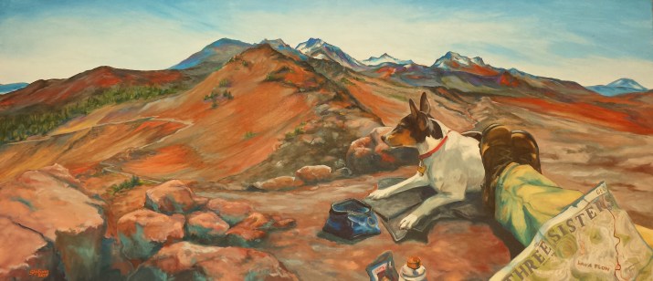 Lunch with Scout on the PCT